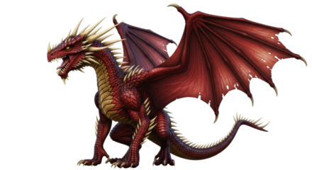 Isolated red dragon