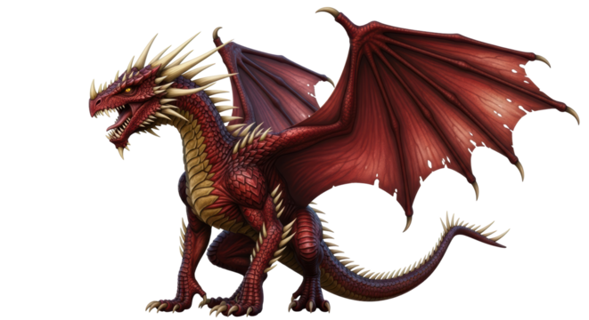 Isolated red dragon