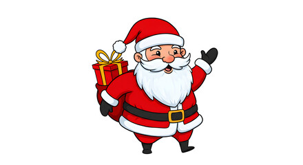 Cute Christmas Cartoon Character Isolated on White Background
