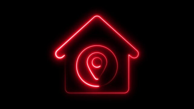 House, home building animation ,Home insurance or property development planning, investment ideas house icon with  location pin icon fast tracking map pin icon
