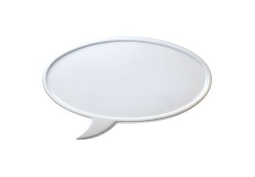White Speech Bubble Icon Blank Communication Message on transparent background