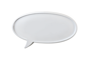 White Speech Bubble Icon Communication Symbol on Transparent Background
