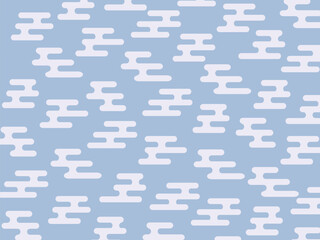 青色の雲模様　和柄