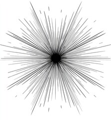 Fototapeta premium Radial burst of thin lines radiating from a central point