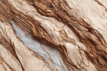 Textured stone surface with brown, beige, and light gray veining