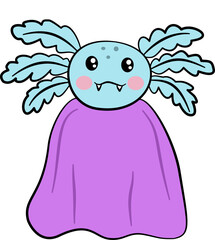 Axolotl Cartoon Halloween Ghost