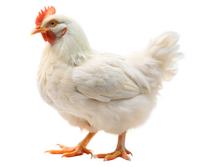  white chicken isolated on white background ,PNG. AI Generated.