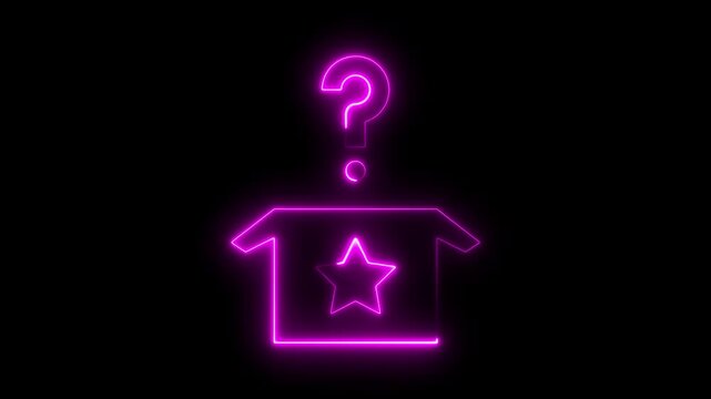Neon line thinking Person icon with question Mark star icon. Glowing neon line Human head with question mark icon, question marks thinking, decision making and problem solving 