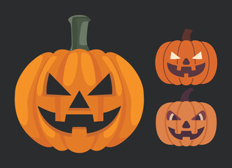 Halloween Pumpkin Jack O Lantern Set