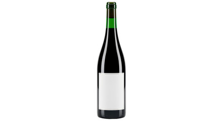 Isolated Bottle of Red Wine with Blank Label