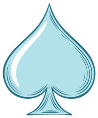 Fototapeta premium Blue Spade Symbol Transparent Liquid Drop
