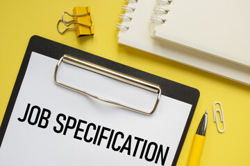 Job specification is shown using the text as business concept