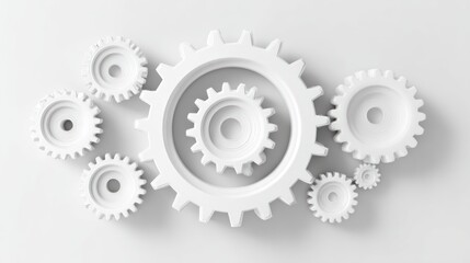 Minimalist photo of large and small gears symbolizing leadership