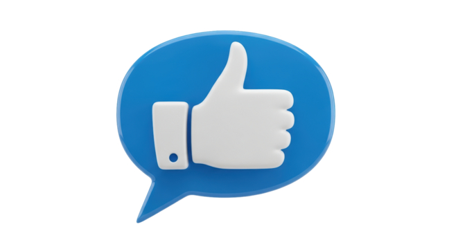 Isolated Thumbs Up Like Speech Bubble