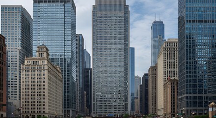 City skyscrapers urban skyline