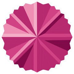 Pink Sunburst Design with Geometric Petals and Radial Pattern
