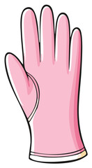 Obraz premium Pink rubber glove illustration, cleaning supplies, cartoon style