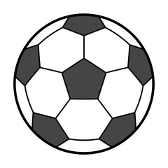 Classic Soccer Ball Icon with Black and White Pattern for Sports and Recreation Visuals