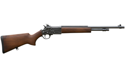 Vintage rifle displayed on a neutral background, highlighting its craftsmanship and details, isolated on white background