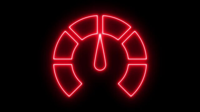Neon line Car Speedometer Display Animation, Animated Speedometer Dashboard Gauge. 4k motion graphics