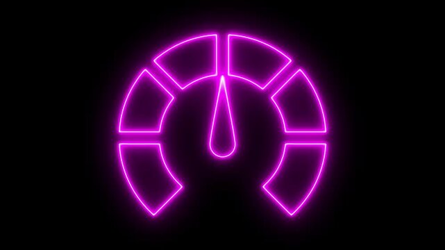 Neon line Car Speedometer Display Animation, Animated Speedometer Dashboard Gauge. 4k motion graphics