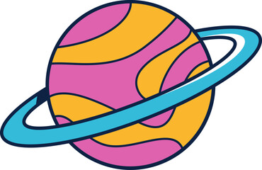 Groovy Saturn Planet