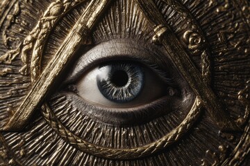 Masonic symbol of providence eye watching over humanity