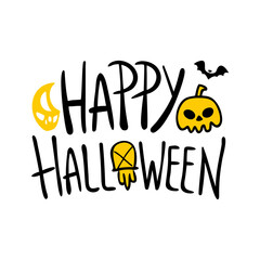 Happy Halloween Spooky Nighttime Scene Horizontal Background