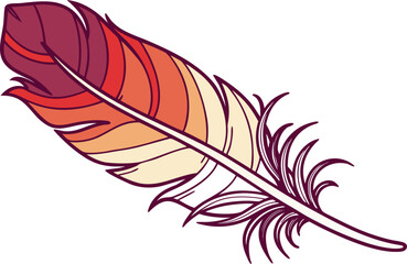 Obraz premium Rainbow Feather Illustration in Bright Colors. Elegant Rainbow Feather Artwork with Gradient Shades. Decorative Rainbow Feather Drawing with Smooth Pattern. Realistic Rainbow Feather Painting