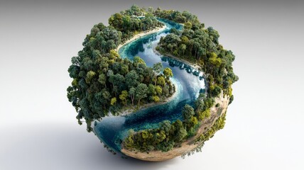 Lush green planet promoting environmental conservation and sustainability