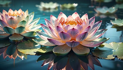 water lily in the pond