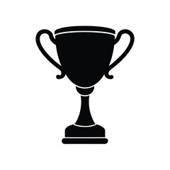 Black and White Silhouette of a Classic Champion Trophy Cup Award Icon