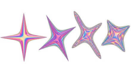 Obraz premium Isolated Holographic Star Shapes