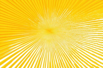 Obraz premium Sunburst illusion Yellow radial lines emanating from a bright center, creating a dizzying, perspective effect against white