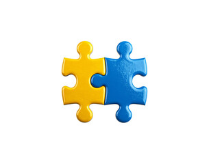 Fototapeta premium Colorful 3D puzzle pieces on white background