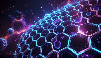 abstract blue background with hexagons