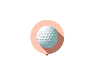 A single golf ball is placed isolated on a white background