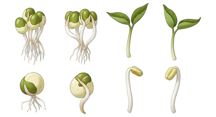 bean sprout isolated on transparent background