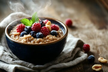 Steaming Bowl of Buckwheat Porridge