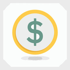 Obraz premium Modern Dollar Coin Icon Graphic