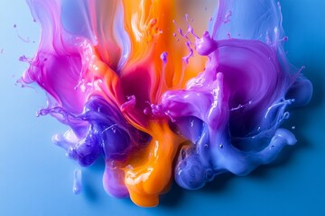 Abstract colorful background featuring liquids mixing together, creating a dynamic and fluid design. This can be used for creative projects that require an artistic touch, Generative AI