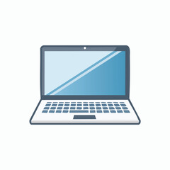 Modern Laptop Icon: Clean Blue Design