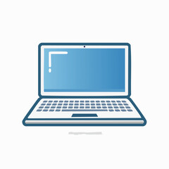 Simple Blue Laptop Icon Design