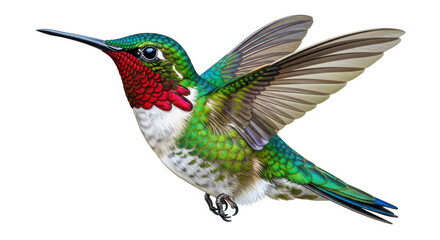 Obraz premium Isolated Ruby-Throated Hummingbird