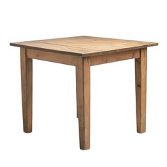 Vintage wooden table isolated on transparent background with a rustic design