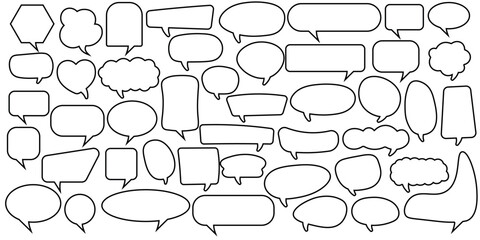 Obraz premium Vector set of speech bubble templates for your design and text. Various speech bubbles for designing conversations and dialogues.