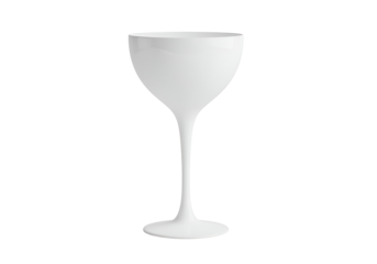 A simple, elegant white stemmed glass, showcasing a clean, modern design.