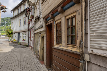 Old half timbered houses in Hann Münden street