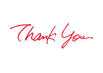 Thank You,hand lettering,red colored