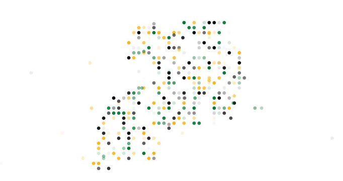Uganda Animated Map Shape Built from Flying Circles